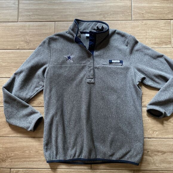 PFG Columbia Gray Fleece NFL Dallas Cowboys Pullover Sweater Youth XL - Picture 1 of 8